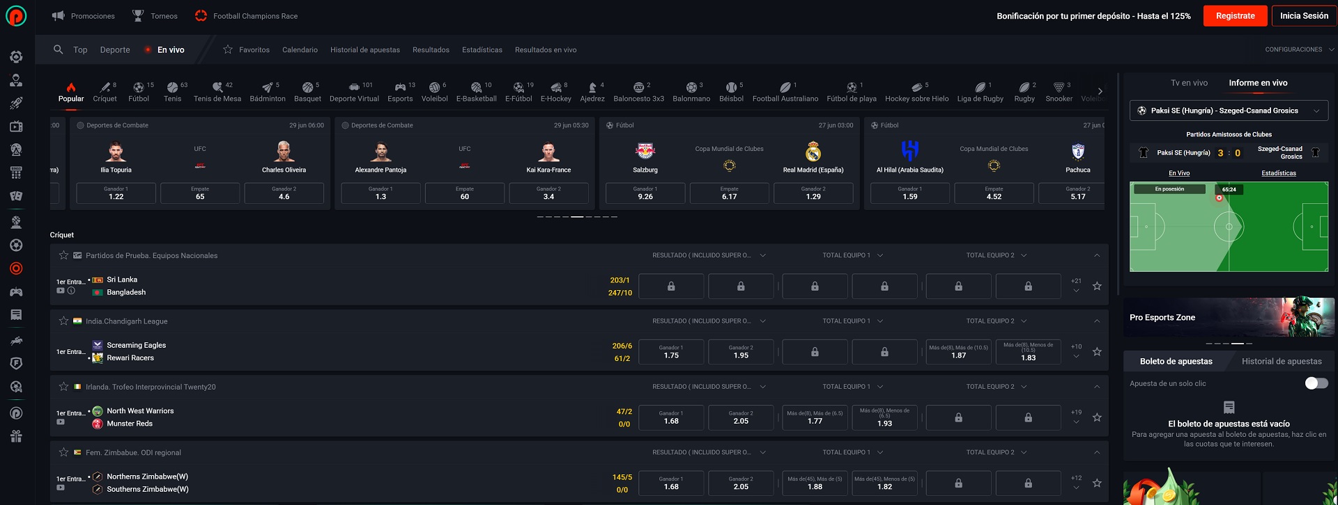 Aplicación de Pin-Up Betting para apuestas en Chile